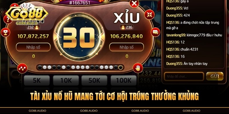 Khám phá tài xỉu nổ hũ GO88 và cơ hội trúng lớn